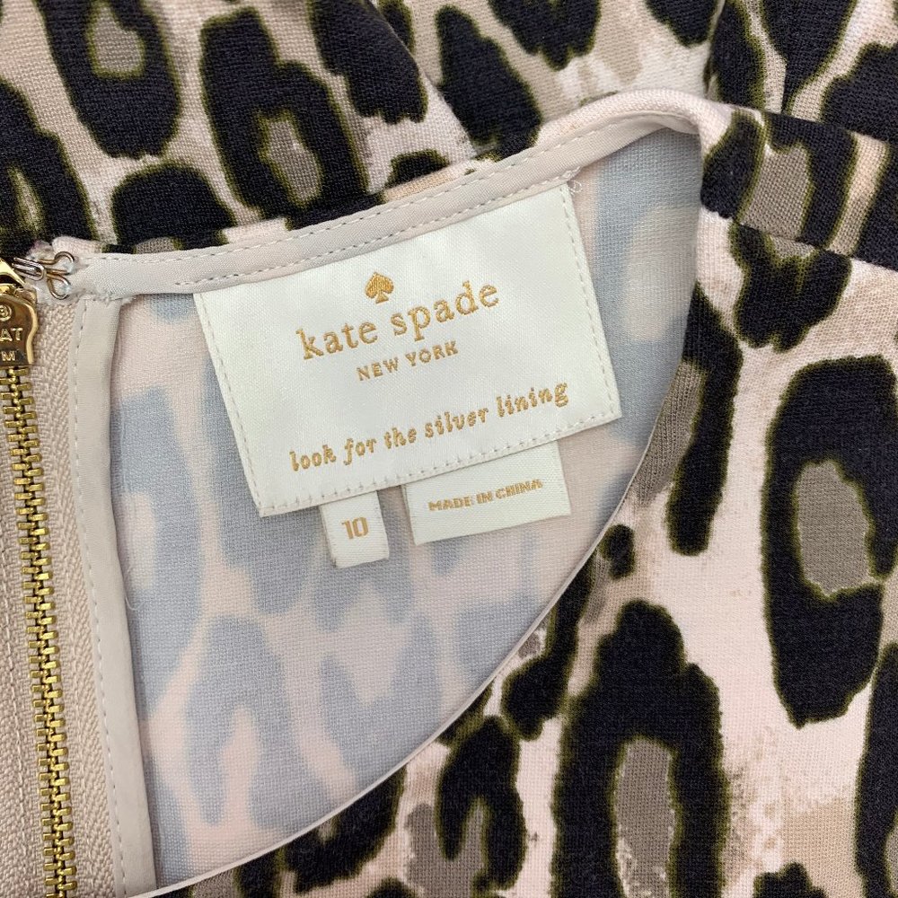 Kate Spade Size 10 Leopard Skater Dress Pockets - Picture 2 of 9
